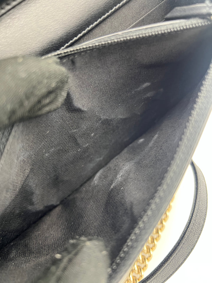 Chanel Boy Black Caviar Leather Wallet on Chain