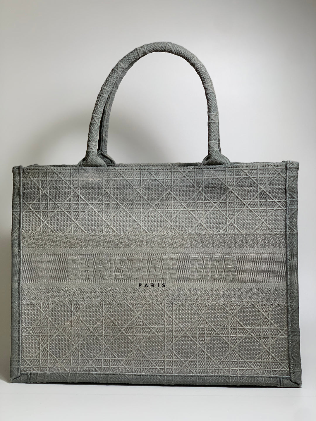 Christian Dior Grey Book Tote Medium Bag