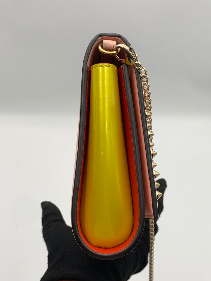 Christian Louboutin Paloma Spike Pink Patent and Leather Shoulder Bag