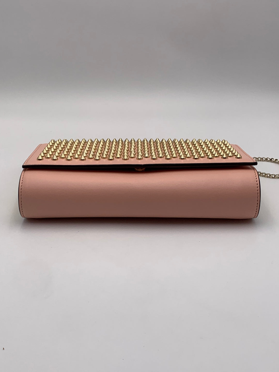 Christian Louboutin Paloma Spike Pink Patent and Leather Shoulder Bag