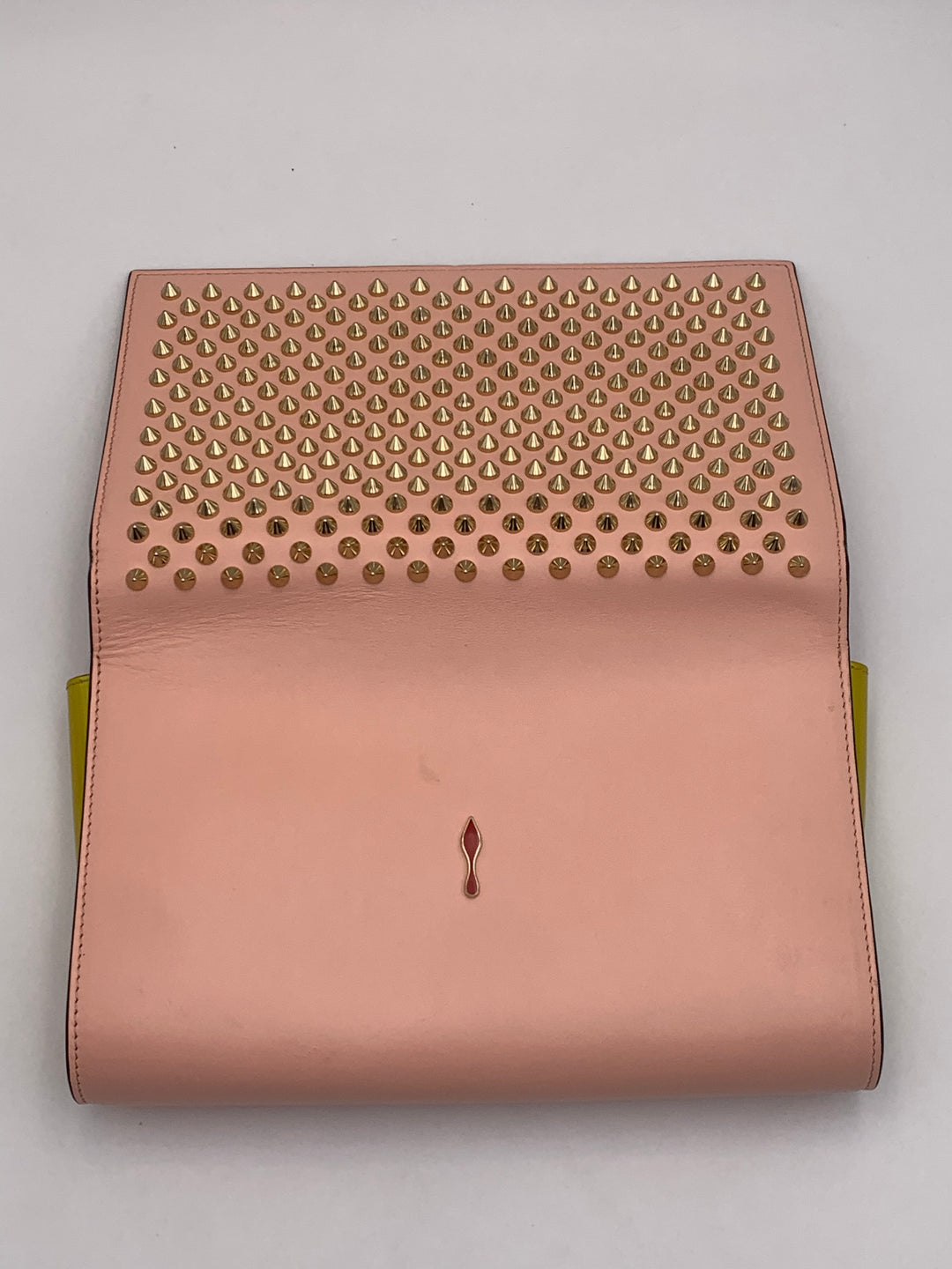 Christian Louboutin Paloma Spike Pink Patent and Leather Shoulder Bag