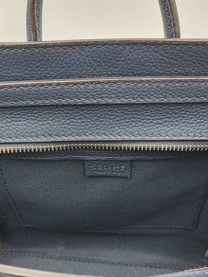 Celine Navy Blue Nano Crossbody Phantom Luggage Tote Bag