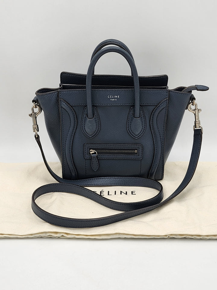 Celine Navy Blue Nano Crossbody Phantom Luggage Tote Bag