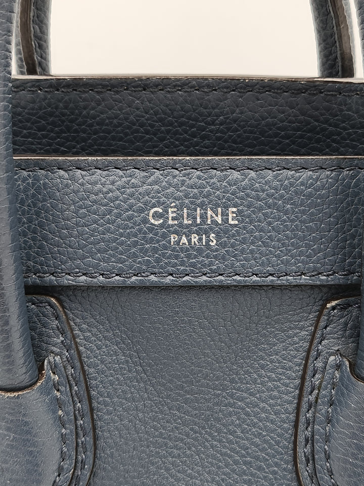 Celine Navy Blue Nano Crossbody Phantom Luggage Tote Bag