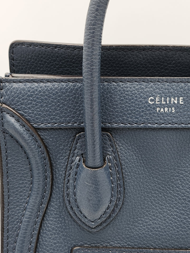Celine Navy Blue Nano Crossbody Phantom Luggage Tote Bag
