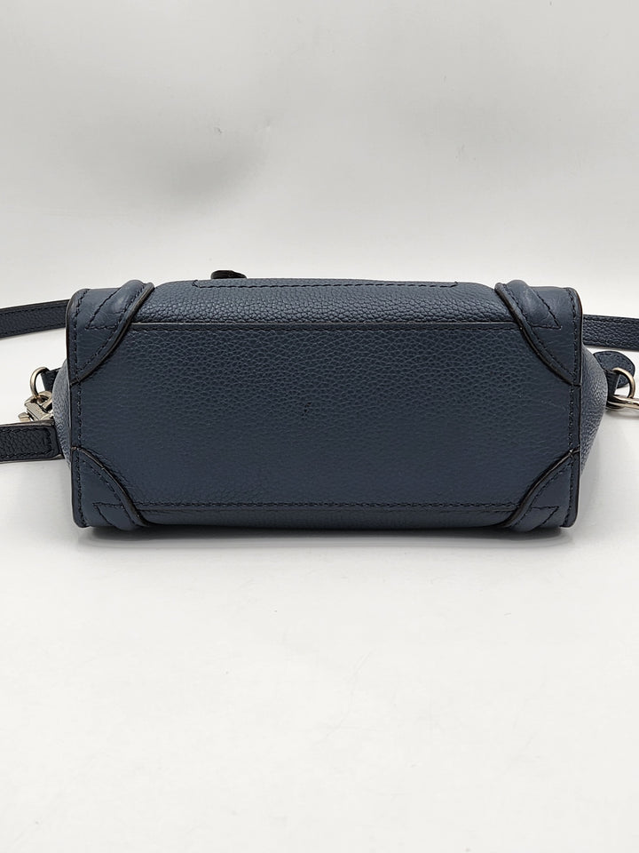Celine Navy Blue Nano Crossbody Phantom Luggage Tote Bag